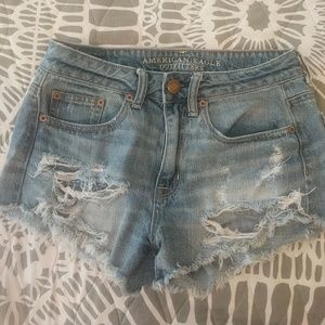 American eagle high wasited distressed shorts